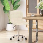 Vidaxl chaise pivotante de salle à manger crème tissu