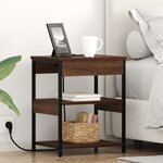 vidaXL Cabinet de chevet Chêne marron 41 x 31 x 51 cm