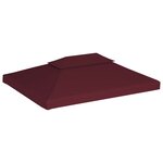 vidaXL Toile supérieure double de belvédère 310 g/m² 4x3 m Bordeaux