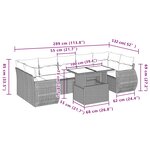 vidaXL Salon de jardin 8 Pièces avec coussins gris clair résine tressée