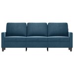 vidaXL Canapé à 3 places Bleu 180 cm Velours