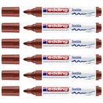 Marqueur pour Textiles 4500 Marron Pointe Moyenne 2-3 mm x 6 EDDING