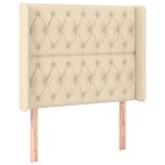 vidaXL Tête de lit avec oreilles Crème 103x16x118/128 cm Tissu