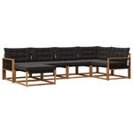 vidaXL Ensemble de canapés d'extérieur 6 pc Naturel et noir
