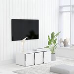 vidaXL Meuble TV Blanc brillant 80x34x30 cm Aggloméré