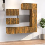 vidaXL Ensemble de meubles TV 6 Pièces Chêne fumé Bois d'ingénierie