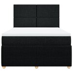 vidaXL Sommier à lattes de lit avec matelas Noir 160x200 cm Tissu