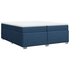 vidaXL Sommier à lattes de lit avec matelas Bleu 200x200 cm Tissu