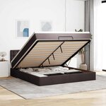 VidaXL Cadre de lit ottoman avec matelas marron foncé 160x200 cm tissu