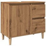 vidaXL Armoire lavabo chêne artisanal 65x33x60 cm bois d'ingénierie