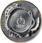 Pièce de monnaie en Argent - Cuivre 10 Vatu g 10 Ag - 145 Cu Millésime 2024 Double Giant Predators ANACONDA