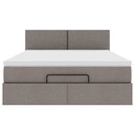 vidaXL Lit ottoman avec matelas et LED taupe 140x190 cm tissu