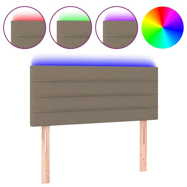 vidaXL Tête de lit à LED Taupe 90x5x78/88 cm Tissu