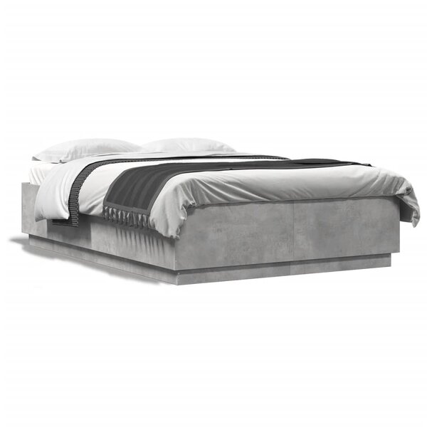 vidaXL Cadre de lit sans matelas gris béton 120x200 cm
