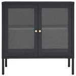 vidaXL Buffet Anthracite 70x35x70 cm Acier et verre