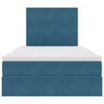 vidaXL Lit avec rangement et LED Bleu foncé 120 x 200 cm Velours