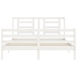vidaXL Cadre de lit sans matelas blanc 160x200 cm bois massif