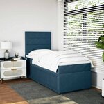 vidaXL Sommier à lattes de lit avec matelas bleu 80x200 cm velours