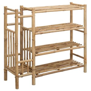 vidaXL Rack à chaussures 88 x 27 x 80 cm Bambou Naturel