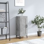 vidaXL Buffet Gris béton 34 5x34x90 cm Bois d'ingénierie