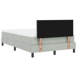 Lit à ressort vidaXL avec matelas Gris clair 120x200 cm Velours