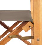 vidaXL Chaise de directeur Marron et taupe Bois de teck massif