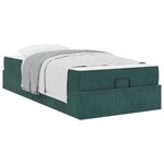 vidaXL Cadre de lit avec matelas Vert foncé 90 x 200 cm Velours