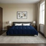 vidaXL Duvet complet toute l'année Bleu foncé 200 x 220 cm Microfibre