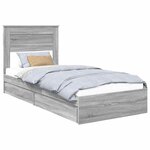vidaXL Lit de Rangement Gris Sonoma 75 x 190 cm Bois d'ingénierie