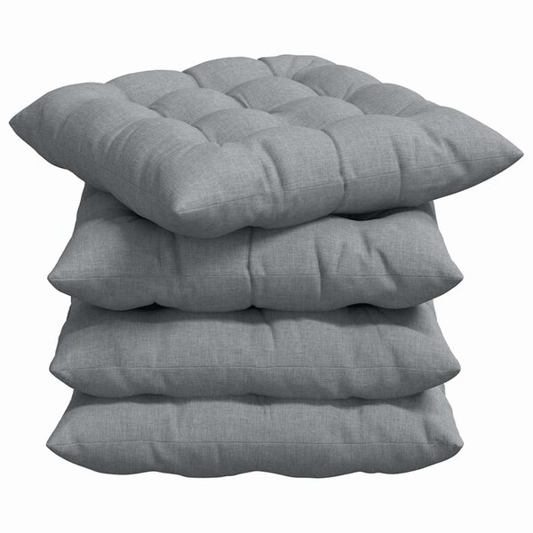 vidaXL Coussins de siège 4 Pièces Gris clair 40 x 40 x 6 cm tissu