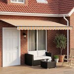 vidaXL Store rétractable manuel avec LEDs 4 × 3 m
