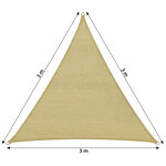Tectake Voile d'ombrage triangulaire, beige - 300 x 300 x 300 cm