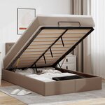 VidaXL Cadre de lit ottoman et matelas cappuccino 120x190cm similicuir