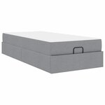 vidaXL Cadre de lit avec matelas Gris clair 80 x 200 cm tissu