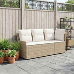 vidaXL Sofa de jardin avec accoudoirs et sofa d'angle 2 Pièce Rotin PE