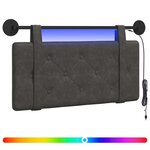 vidaXL Tête de lit suspendue Avec lumière LED Noir PU antique