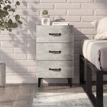 vidaXL Table de chevet gris béton 40x40x66 cm bois d'ingénierie
