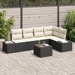 vidaXL Ensemble de canapé de jardin 5 pièces avec coussins en rotin synthétique marron