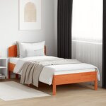 vidaXL Cadre de lit sans matelas cire marron 90x200 cm bois pin massif