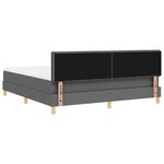 vidaXL Lit boxspring avec matelas Gris foncé 180 x 200 cm tissu