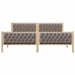 vidaXL Cadre de lit avec tête de lit Taupe 200 x 200 cm Pin massif
