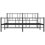vidaXL Cadre de lit métal sans matelas avec pied de lit noir 193x203cm