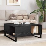 vidaXL Table basse Chêne noir 80 x 80 x 36 5 cm Bois d'ingénierie