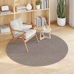 vidaXL Tapis de surface Rond LUGO Taupe Ø 160 CM Polyester