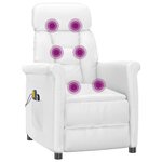 vidaXL Fauteuil de massage électrique Blanc Similicuir