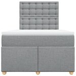 vidaXL Sommier à lattes de lit avec matelas Gris clair 120x200cm Tissu