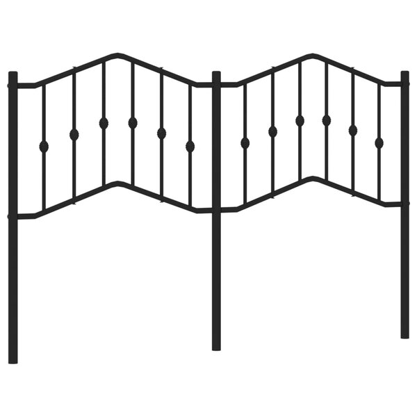 vidaXL Tête de lit métal noir 140 cm