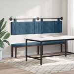 vidaXL Tête de lit suspendue Bleu Velours