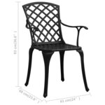 vidaXL Chaises de jardin 4 Pièces Aluminium coulé Noir