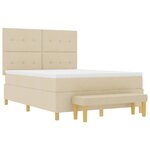 vidaXL Lit à ressorts avec matelas Crème 160 x 200 cm tissu